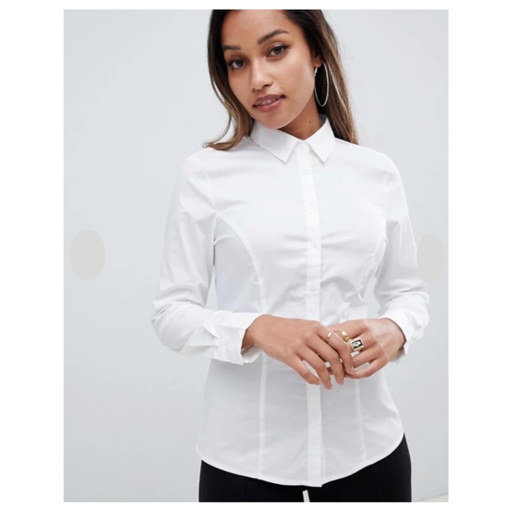 ASOS Petite Long Sleeve Button Down White NWT